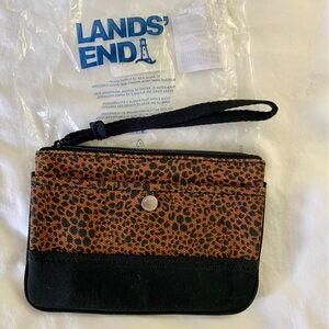 Lands End Leopard Print Wristlet